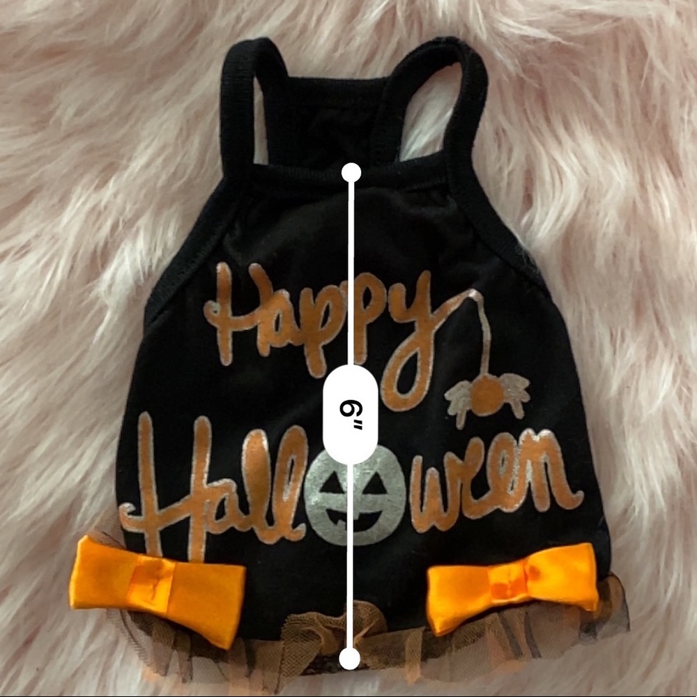 Happy Halloween Dog T-Shirt Dress Bow Ruffle - Picture 2 of 4